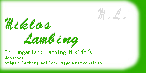 miklos lambing business card